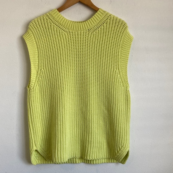 Zara Sweaters - Zara Lemon Knit Pullover Vest Bright yellow small oversized y2K